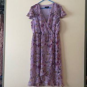 Floral faux wrap dress